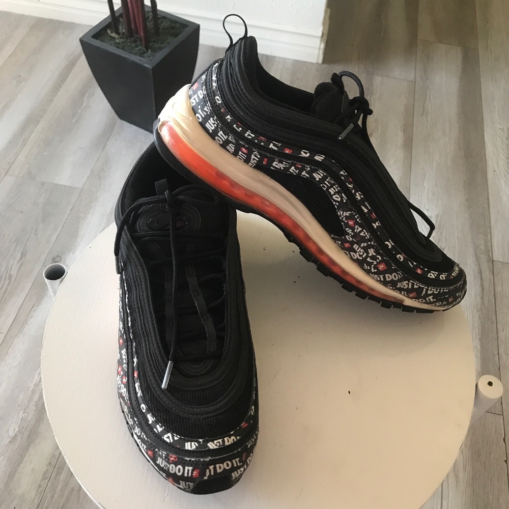 Men’s size 13 Nike air max 97 just do it black/total orange - white low top